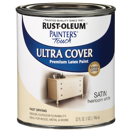 Rust-Oleum Interior Paint, Satin, 1 qt 240285